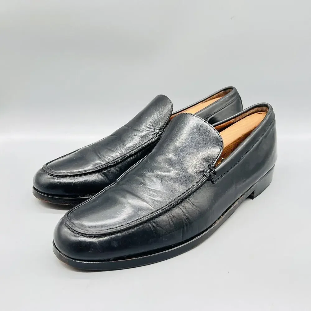 Allen Edmonds Shoes Mens 11.5 Black Leather Loafers Slip On Dress Oxford Classic